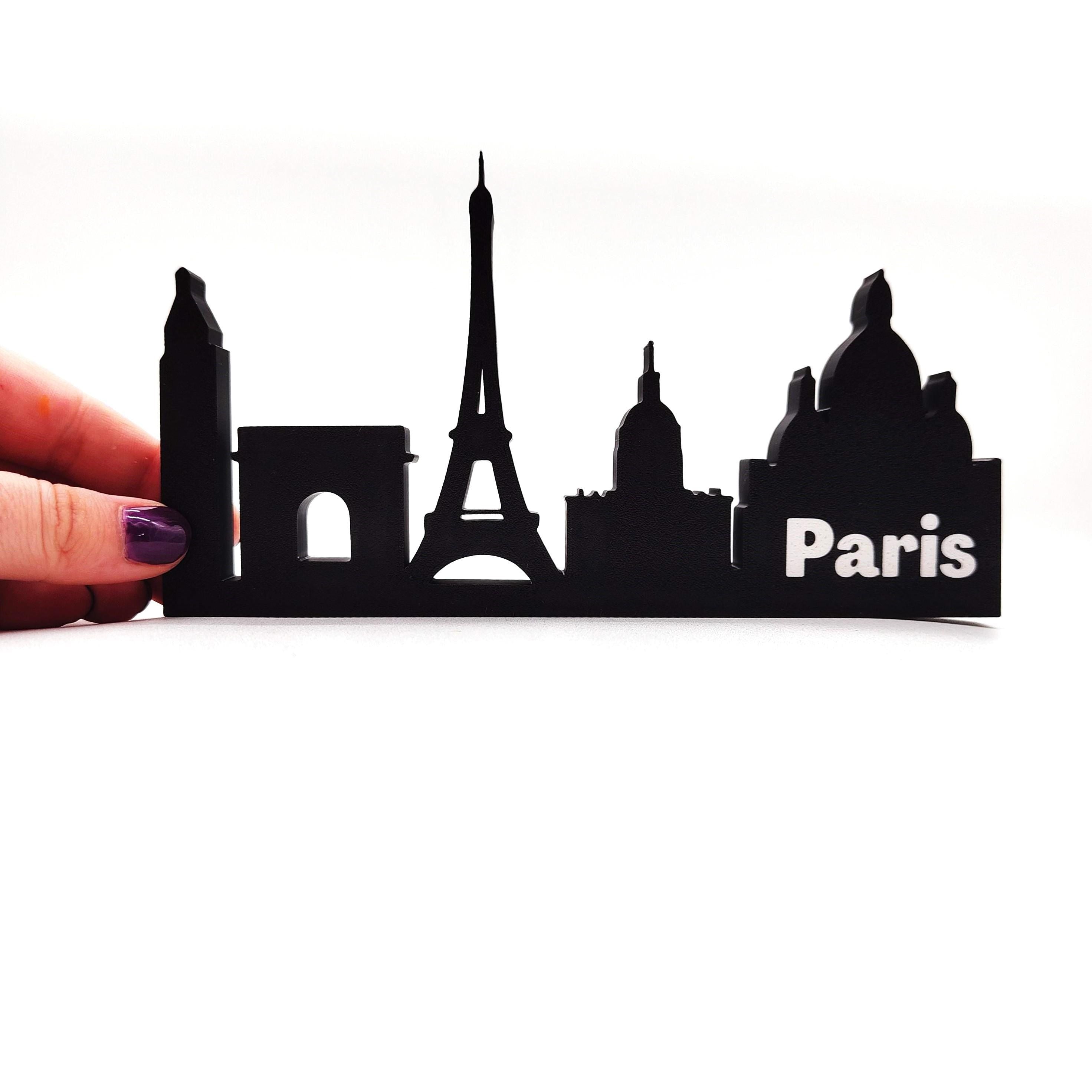 Paris Skyline Decoration – Featuring the Eiffel Tower, Arc de Triomphe, and Iconic Landmarks – Perfect French-Themed Home Décor or Gift